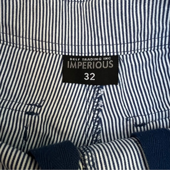 Men’s Imperious Delf Trading Inc Striped Blue & White Cargo Shorts - Size 32 - Picture 4 of 6